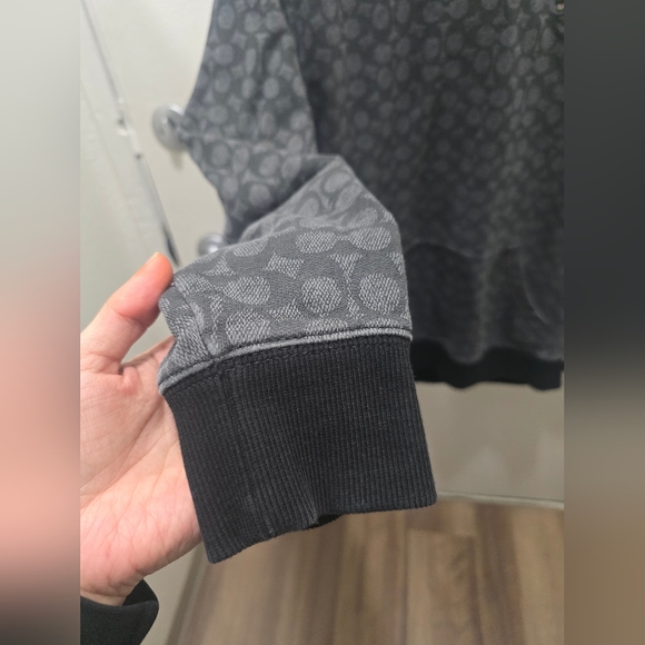 Coach Signature Monogram Rexy Hoodie in Charcoal Gray - Picture 6 of 13